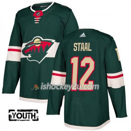 Børn NHL Minnesota Wild Trøje Eric Staal 12 Adidas 2017-2018 Grøn Authentic